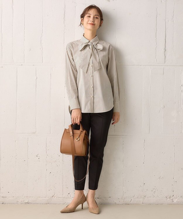 組曲 S 【WEB限定】ストレッチテーパード パンツ ブラック系