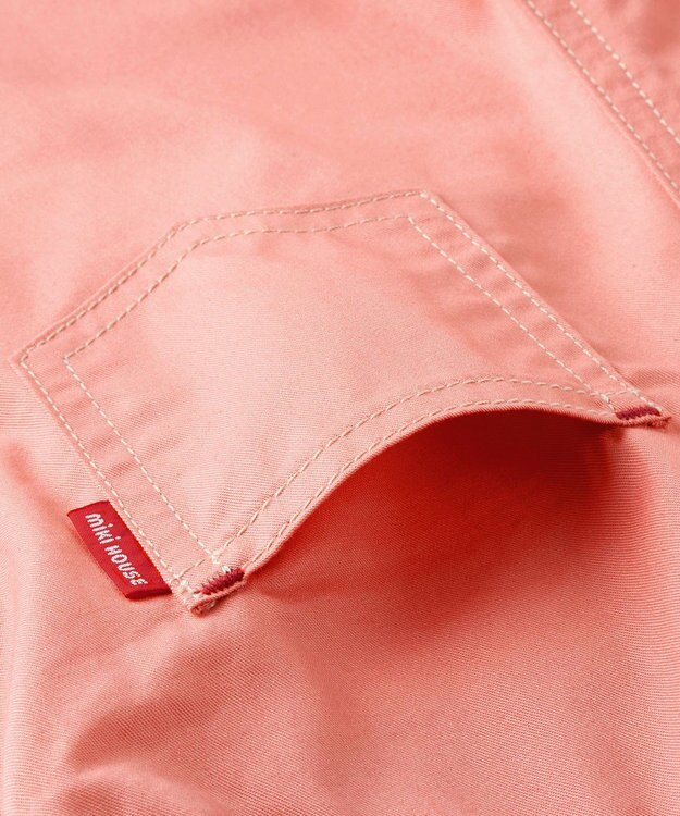 MIKI HOUSE HOT BISCUITS 【ミキハウス】【70-100cm】６分丈オーバーオール サーモンピンク