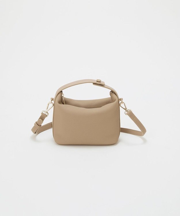 TOPKAPI 【TREASURE TOPKAPI】シュリンクレザー ハンドルオープン ミニ ショルダーバッグ グレージュ