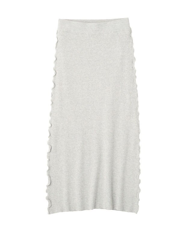 earth music&ecology サイドメローリブニットスカート Gray Mixture