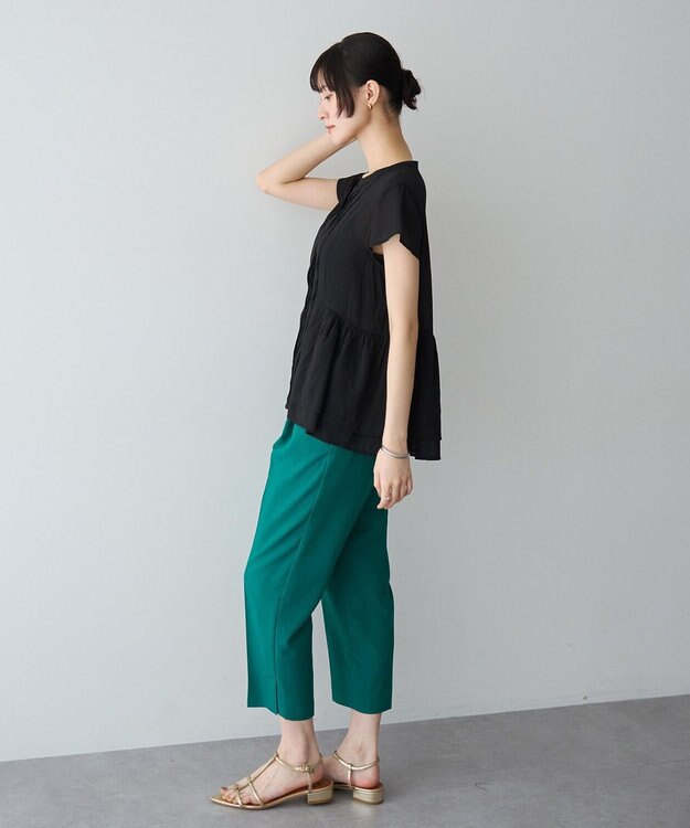 YECCA VECCA 【UVカット】サラサライージーテーパードパンツ Green