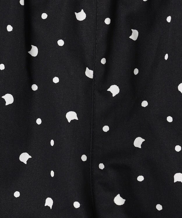 ANY KIDS 【洗濯機可能】スカラップショートパンツ ブラック（ネコ×ドット）