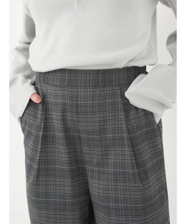 earth music&ecology チェックストレートパンツ Check Gray