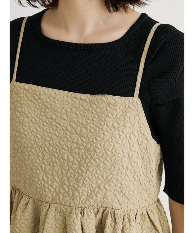 Green Parks ・ＥＬＥＮＣＡＲＥ　ＤＵＥ　フクレキャミワンピース Beige