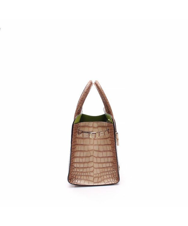 A.D.M.J. 【牛革】クロコ型押しサイドバックルトート25cm(ショルダーストラップ付) PMC
