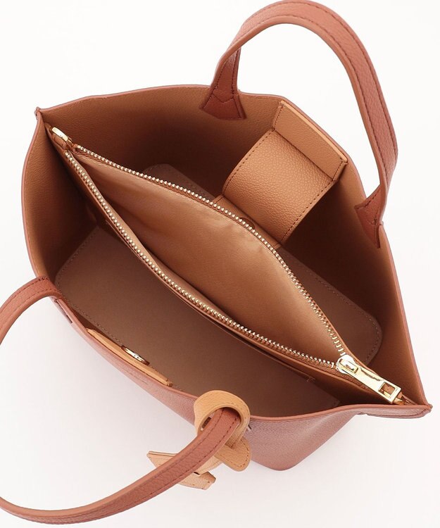 LA BAGAGERIE 【MONICA】バイカラーミディトートバッグ キャメル