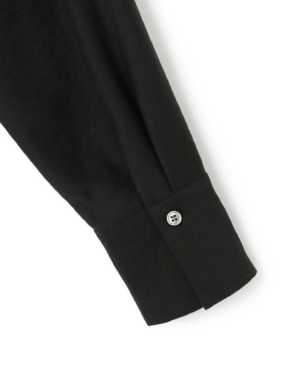 ICB L 【洗える】 ワッシャーツイル クロップドブラウス ブラック系