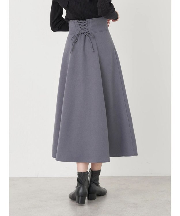 earth music&ecology バックレースアップスカート Gray