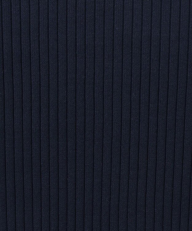 ICB L 【洗える】 ヴィスコースリブハイゲージ ニットワンピース ネイビー系