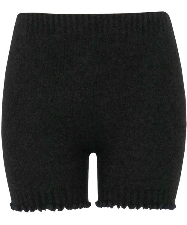 Wing あったかオーバーパンツ マシュマロ糸を使用 ここちよいフィット感 軽いはきごこち 1分丈 毛パン 秋 冬 ER0615 ウイング／ワコール ブラック