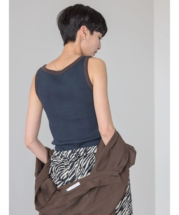 AMERICAN HOLIC バイカラーテレコタンクトップ Navy