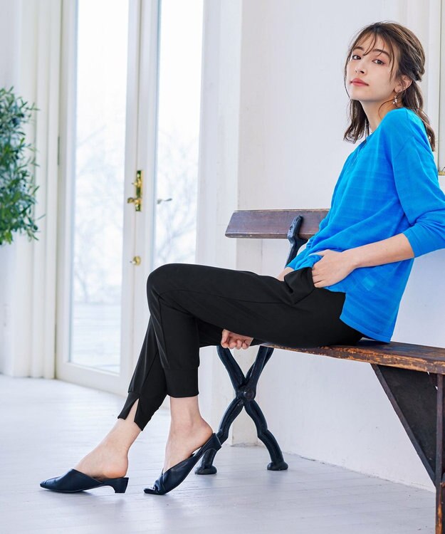 Tiaclasse L 【日本製・洗える】ロイカジョガーパンツ ブラック