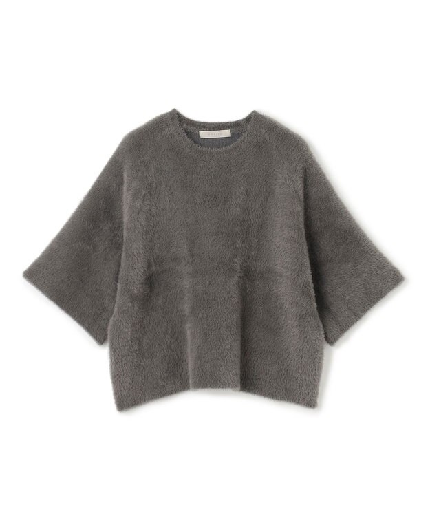 UNFILO L ナイロンシャギー  ハーフスリーブ プルオーバー チャコール