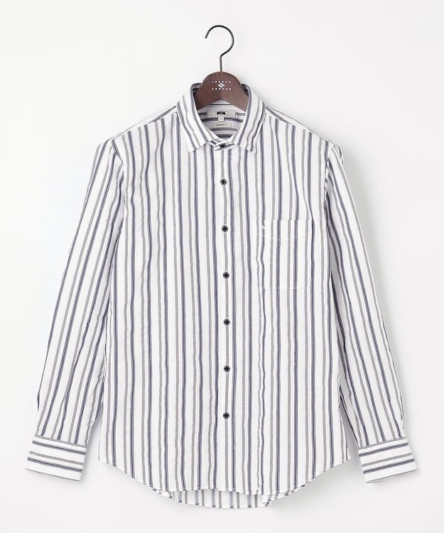 JOSEPH ABBOUD 【オーガニックコットン】オーガニックコードストライプ シャツ ダークブラウン系1