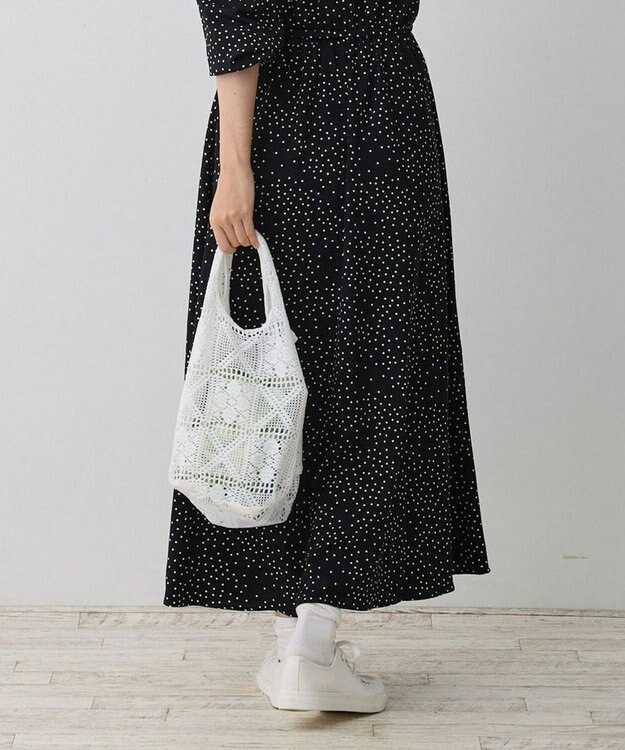 ROOTOTE 1089【洗濯可能】SC.ルーショッパーミニ.レース-A 01：シロ