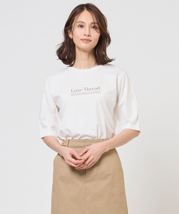 J.PRESS LADIES S ロゴTシャツ ホワイト系