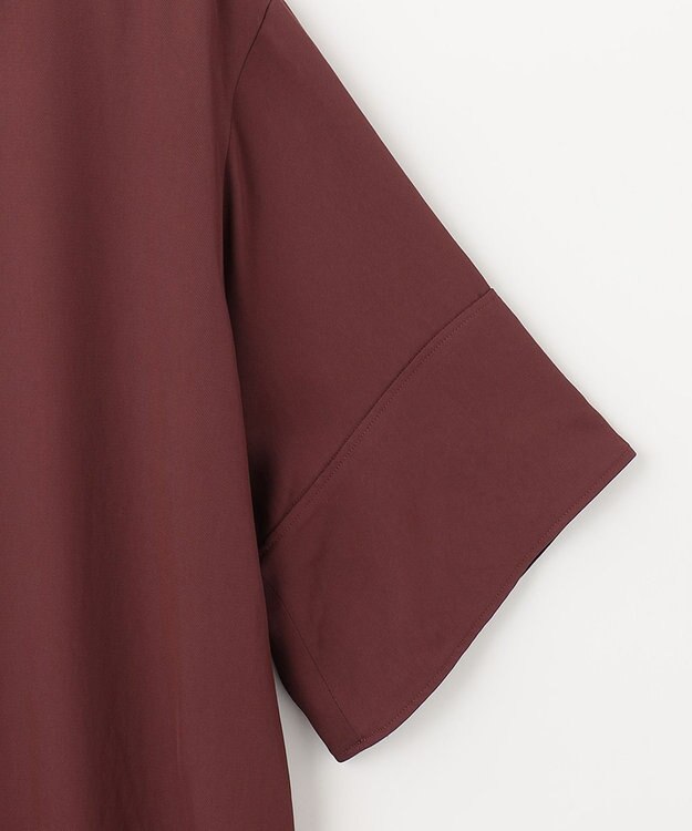 NAVE 【ReNAVE  洗える】アセテートギャバシャツドレス バーガンディ