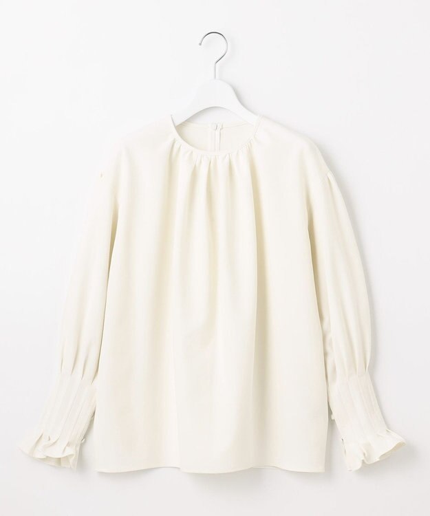 23区 【エステータ】コットンダブルクロス 長袖ブラウス ホワイト系