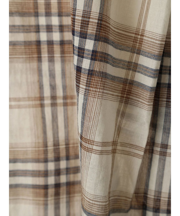 AMERICAN HOLIC 接触冷感Ｗポケットボイルシャツ Check Ivory