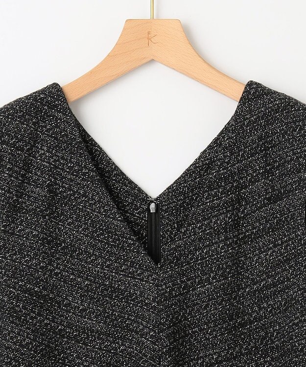 組曲 ファンシーツイード Vネックジャンスカ ブラック系