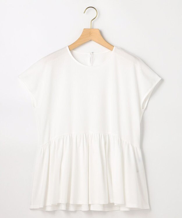 組曲 【先行予約】トリコットジャージー ペプラムカットソー ホワイト系