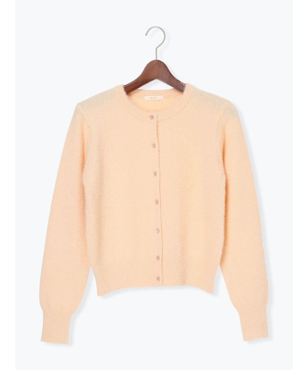 Te chichi ラメシャギークルーネックカーディガン ピンク