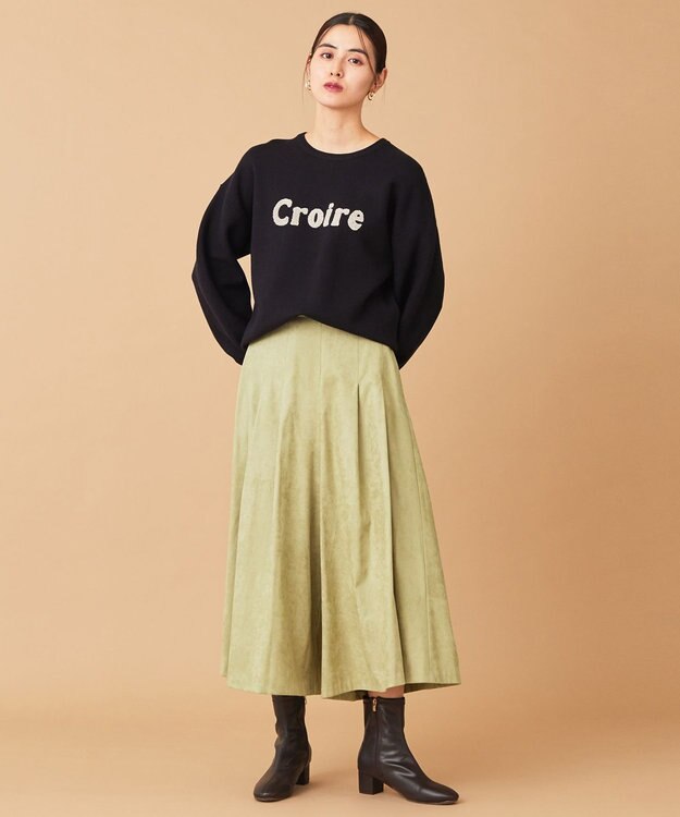 ANY L 【洗濯機可・ウエストゴム】サンディングピーチ スカーチョ ライトグリーン系