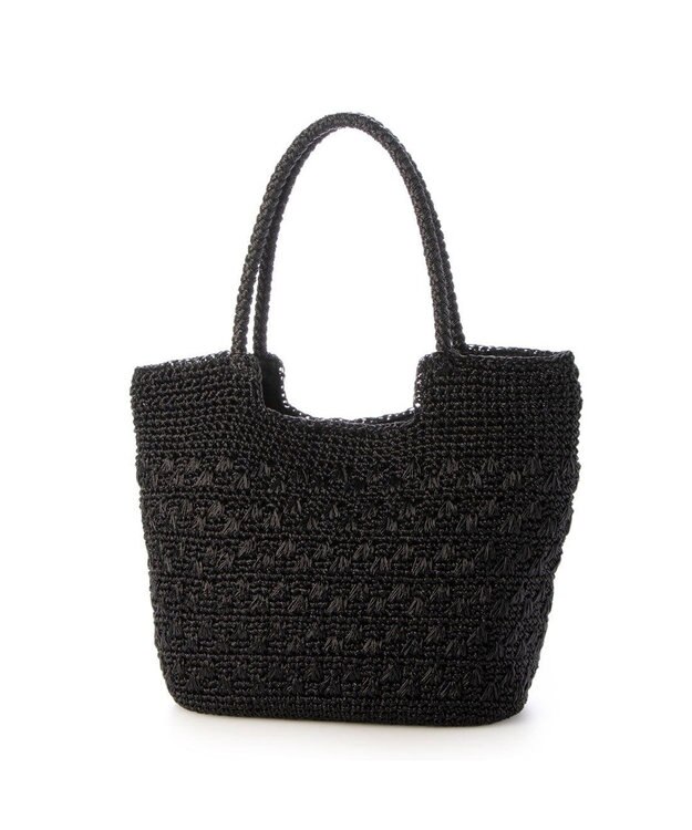 UNBILLION カシュカシュ cachecache / メタリックコード柄編みトートバッグ ブラック