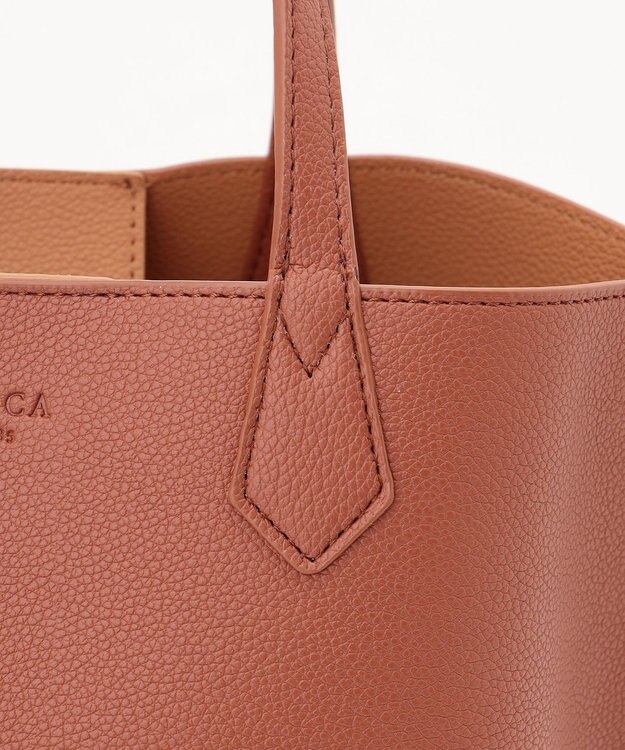 LA BAGAGERIE 【MONICA】バイカラーミディトートバッグ キャメル