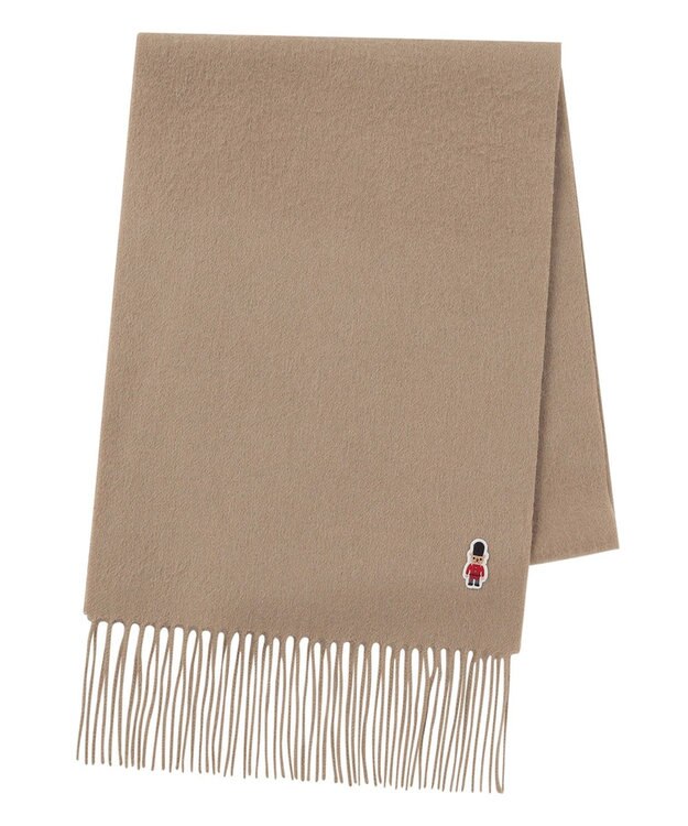 MOONBAT 【WEB限定】MACKINTOSH PHILOSOPHY バッキンガムベア付きウール100%無地マフラー (パッケージ付き) ベージュ