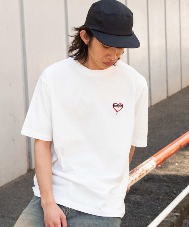 WEGO 【MLサイズ展開/綿100%】グラフィックワンポイントT（SS） ホワイト