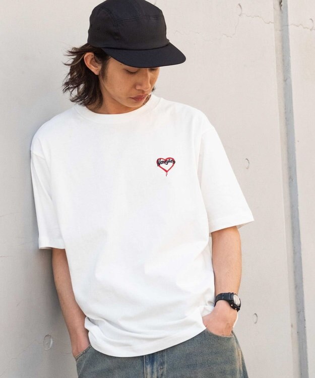 WEGO 【MLサイズ展開/綿100%】グラフィックワンポイントT（SS） ホワイト