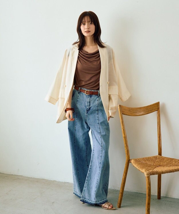 YECCA VECCA 【接触冷感】ドレープカットトップス Brown