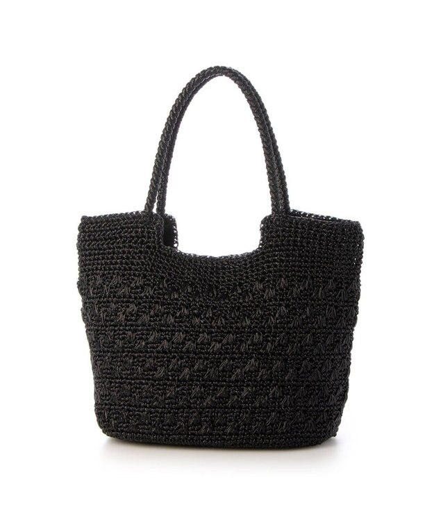 UNBILLION カシュカシュ cachecache / メタリックコード柄編みトートバッグ ブラック