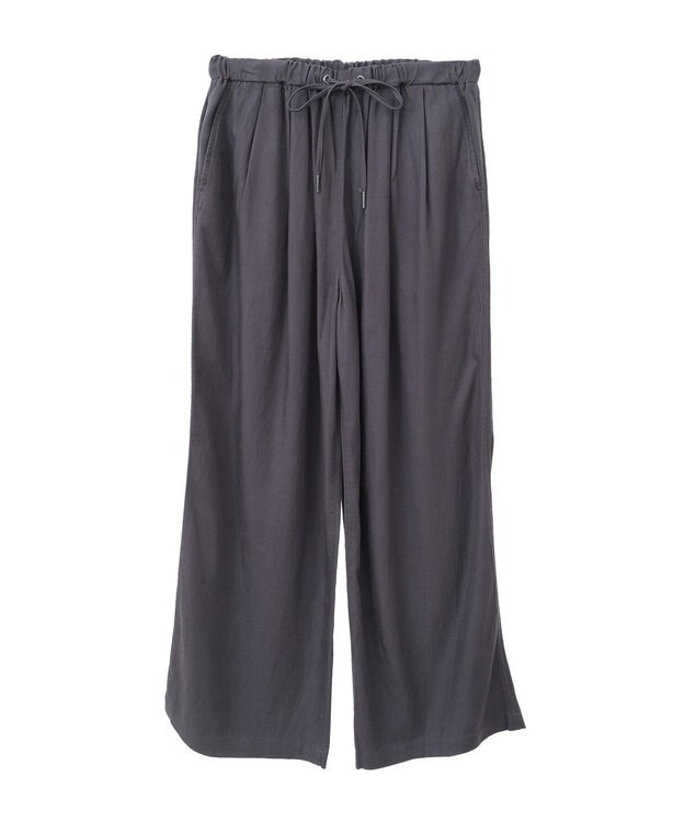 AMERICAN HOLIC 【接触冷感】リネンブレンドタックワイドパンツ Charcoal Gray