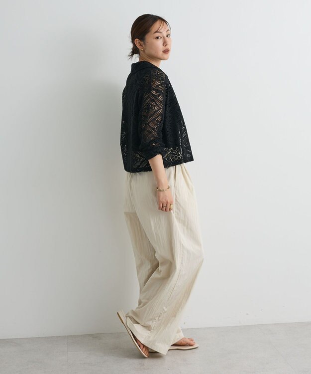 CRAFT STANDARD BOUTIQUE クロシェレースカーディガン Black