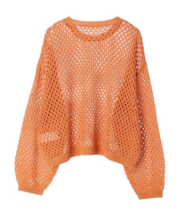 Green Parks メッシュ編みニットプルオーバー Orange