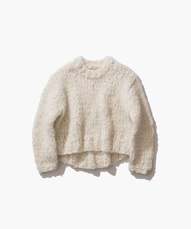 ATON HAND KNIT | オーバーサイズプルオーバー WHITE