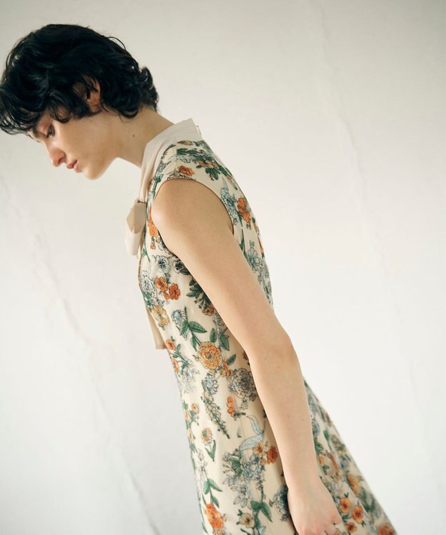 GRACE CONTINENTAL フラワーマーメイドドレス イエロー