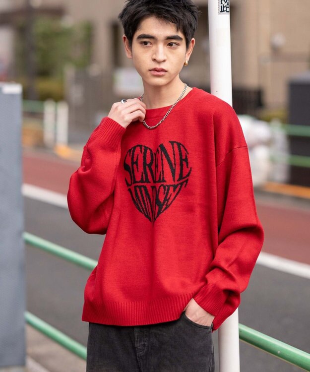 WEGO 【新色追加/ユニセックス着用ITEM/SMLサイズ展開】ジャガードグラフィックプルオーバー（LS） 柄20