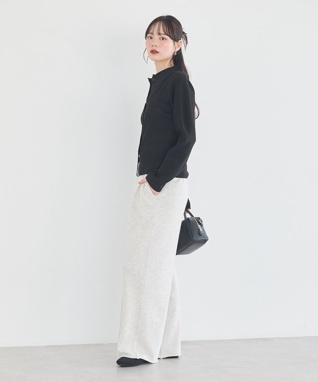 earth music&ecology 【2点SET】襟付きニットアンサンブル Black