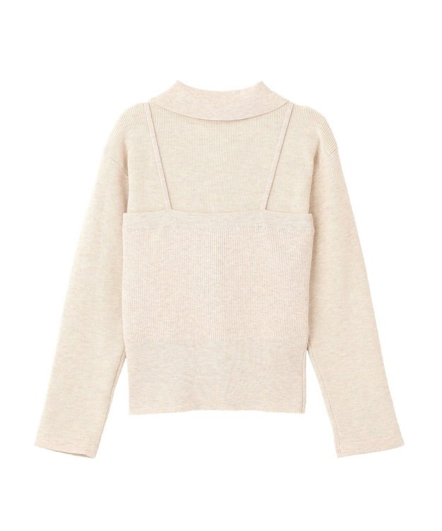 earth music&ecology 【2点SET】襟付きニットアンサンブル Gray Beige