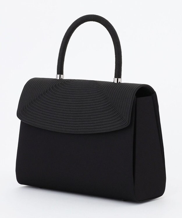 自由区 FORMAL 【日本製】編み手コード刺繍 ハンドバッグ ブラック系