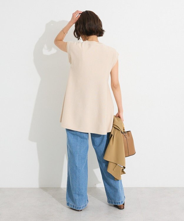 CRAFT STANDARD BOUTIQUE ファンクショナルノースリーブフレアニットプルオーバー Light Beige