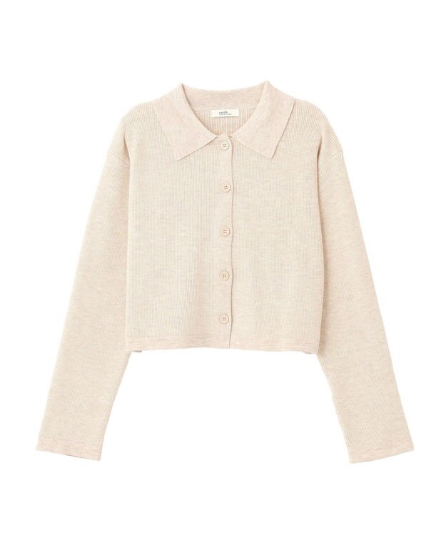 earth music&ecology 【2点SET】襟付きニットアンサンブル Gray Beige