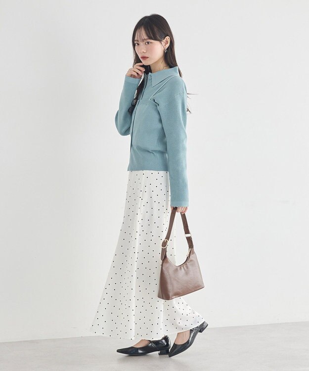 earth music&ecology 【2点SET】襟付きニットアンサンブル Blue