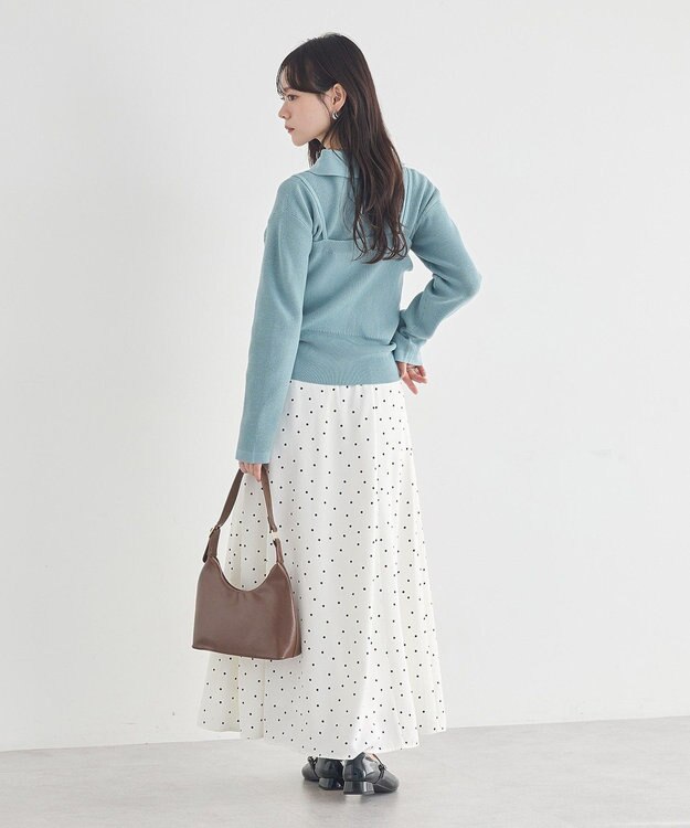 earth music&ecology 【2点SET】襟付きニットアンサンブル Blue