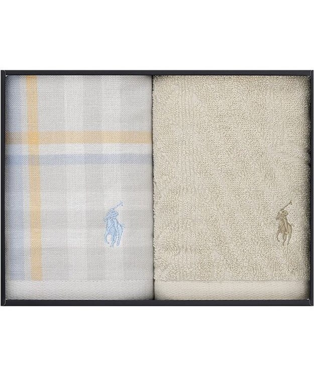PRESENTERS ROOM POLO RALPH LAUREN HOME(ポロ ラルフ ローレン ホーム) / ESTELLA PLAID ウォッシュタオルギフトセット(NEUTRAL) -