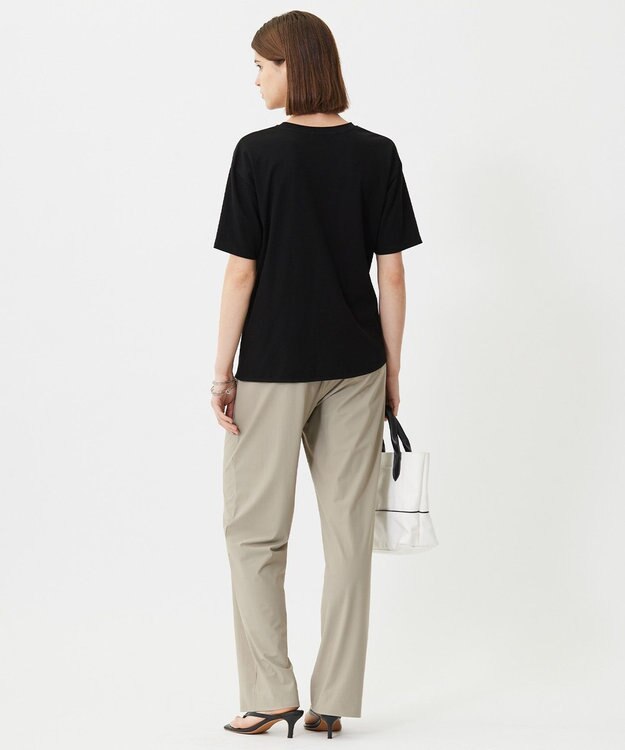 ICB L 【接触冷感・UVケア・吸水速乾・洗える】グレースジャージー イレギュラーヘムカットソー ブラック系