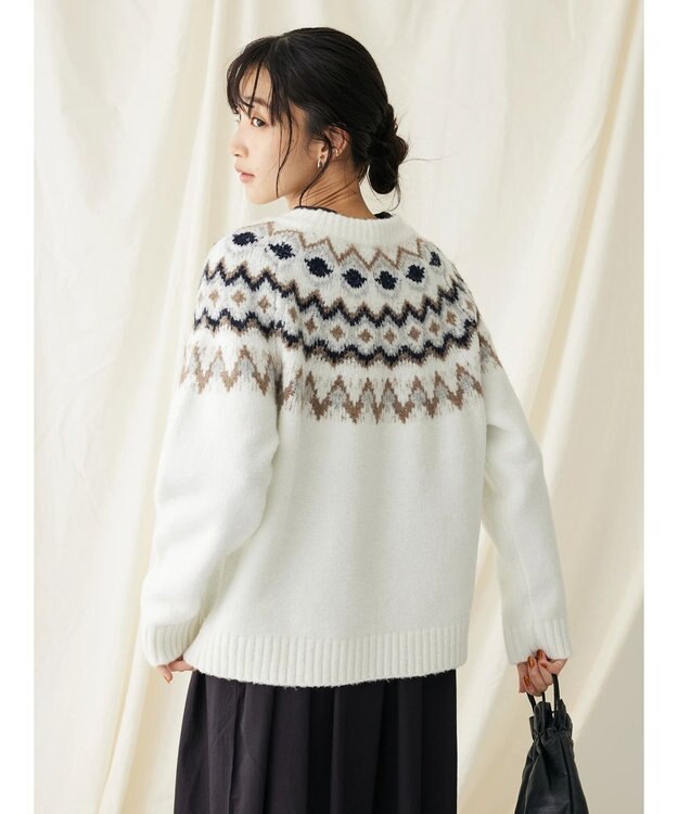 CRAFT STANDARD BOUTIQUE 求心柄ニットプルオーバー Ivory